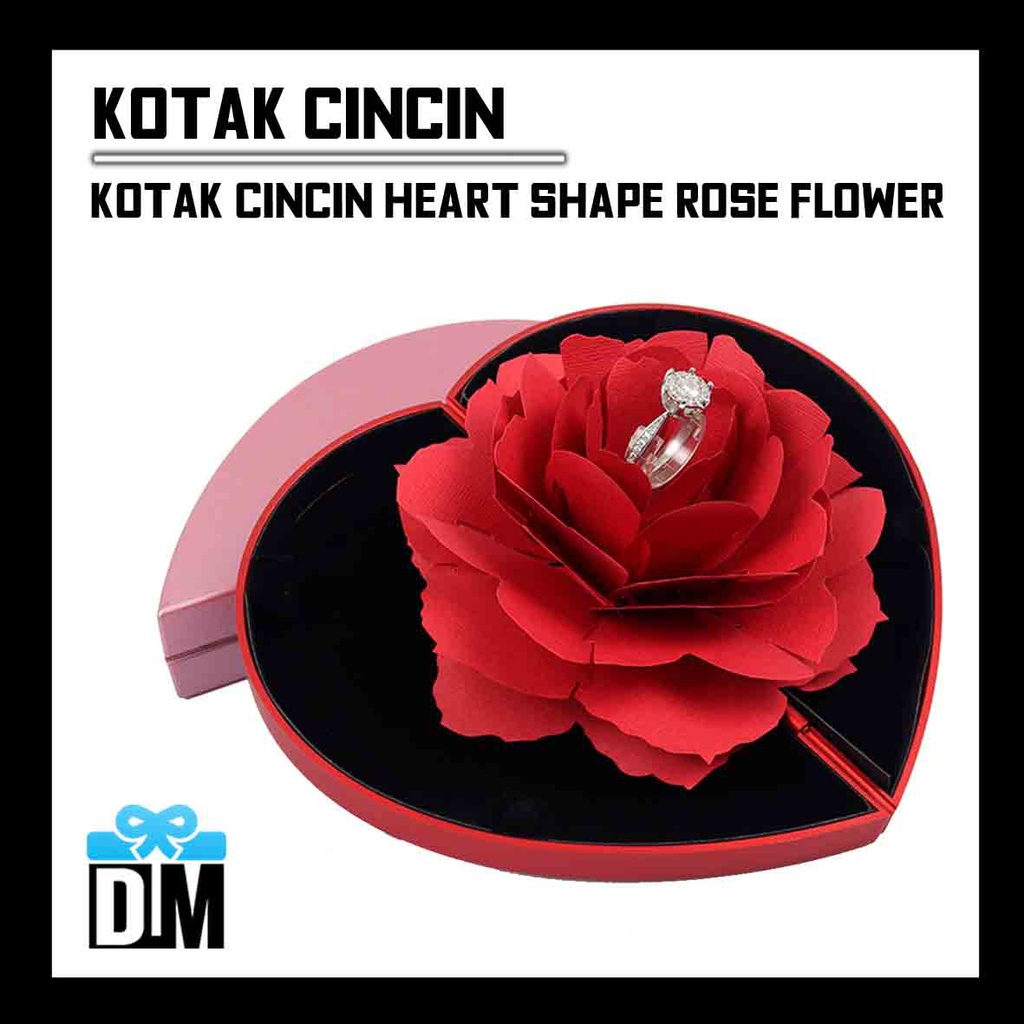 Kotak Cincin Nikah Tunangan Lamaran Unik Bunga Hati Berbunga bunga Romantic Goals Decor