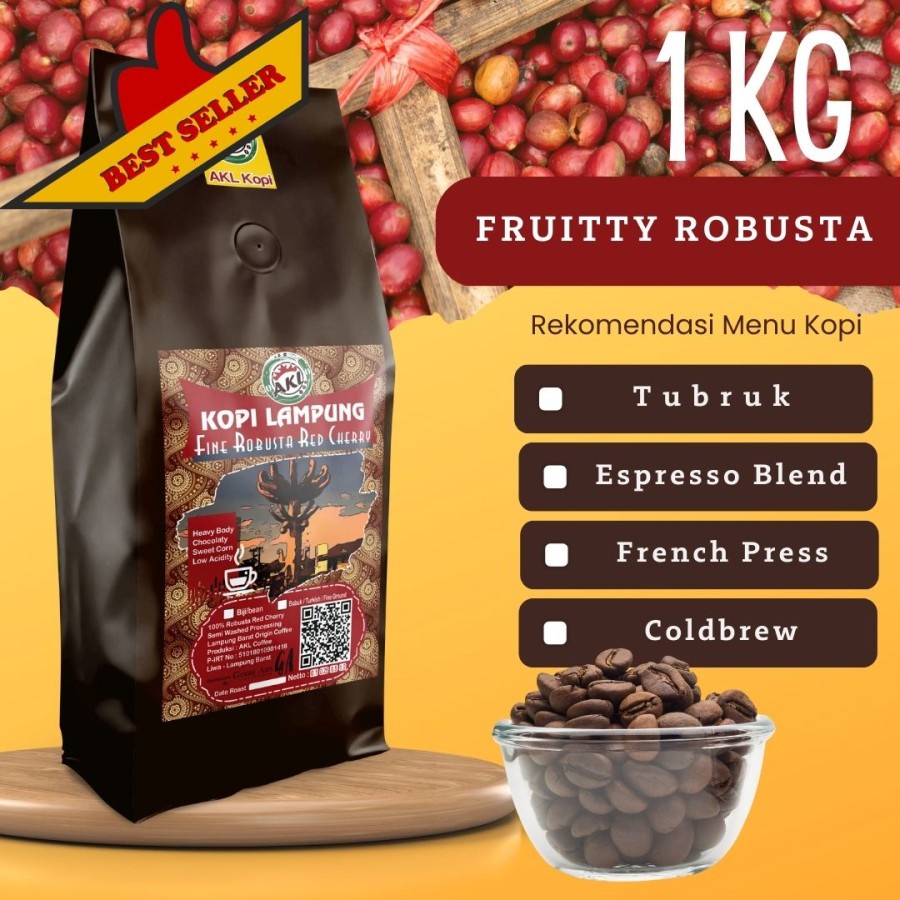 

Kopi Robusta Lampung Petik Merah- Fine Robusta Red Cherry-AKL KOPI - 1Kg