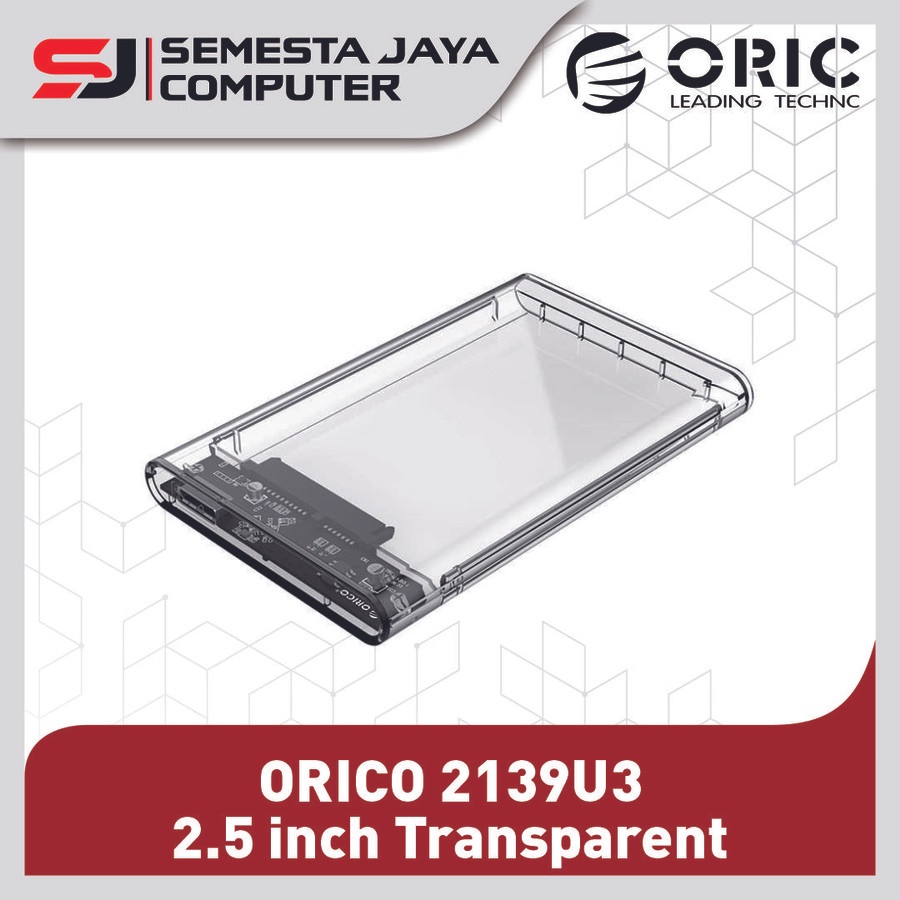 ORICO 2139U3 2.5 inch Transparent USB3.0 Hard Drive Enclosure