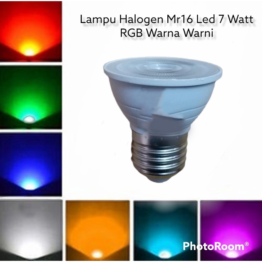 LAMPU / BOHLAM SOROT LED RGB MR 16 7W WARNA-WARNI E27