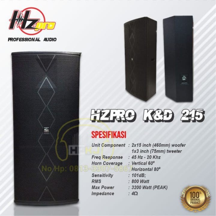 ( 1 SET ) SPEAKER PASIF HZ PRO K & D 215 ORIGINAL speker pasif hzpro k&d 215