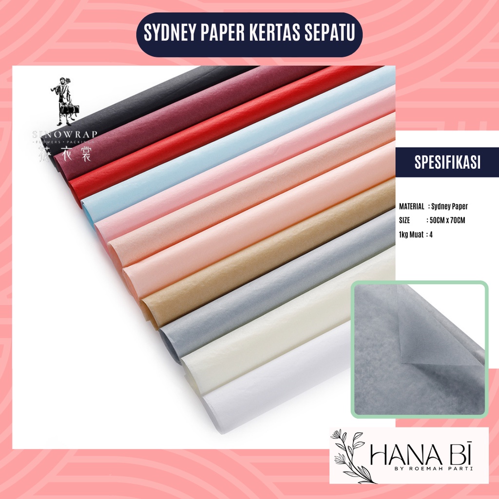 

40 Lembar Kertas Bungkus Sepatu Sydney Flower Wrapping Sydney paper Doorslag P.XLZ