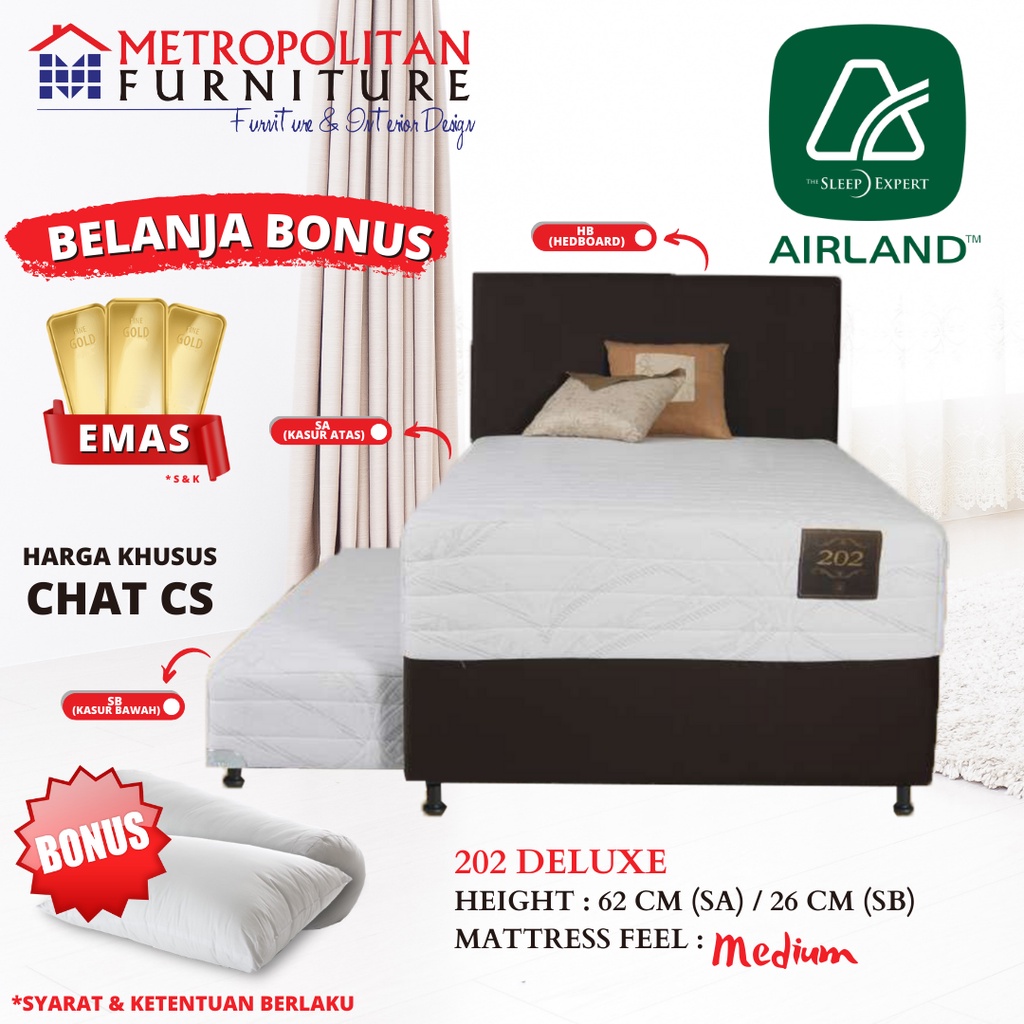 Kasur Springbed Airland 202 Deluxe Full Set Spring bed matras