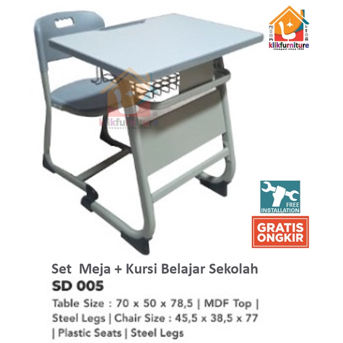 Set Meja + Kursi Belajar / Sekolah Anak SD005