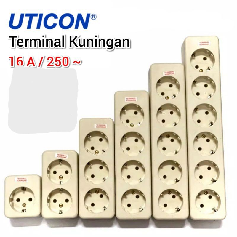 Stop Kontak UTICON 1 2 3 4 5 Lubang / Terminal Kuningan / Colokan Harga Ekonomis