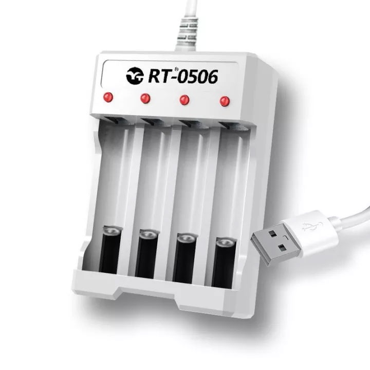 Charger Baterai 4 Slots AA/AAA - RT-0506 - White