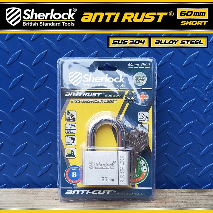 Sherlock Gembok ANTI RUST 60 mm Pendek Stainless Steel 304 Anti Karat