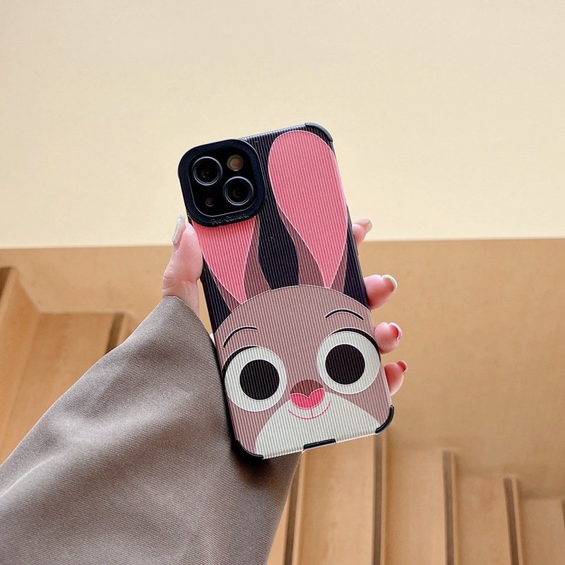 Zootopia Judy Leather SoftCase iP iPhone 7 8 + Plus XS XR 11 12 13 14 Pro Max Pink Casing hp iPhone XR kESING