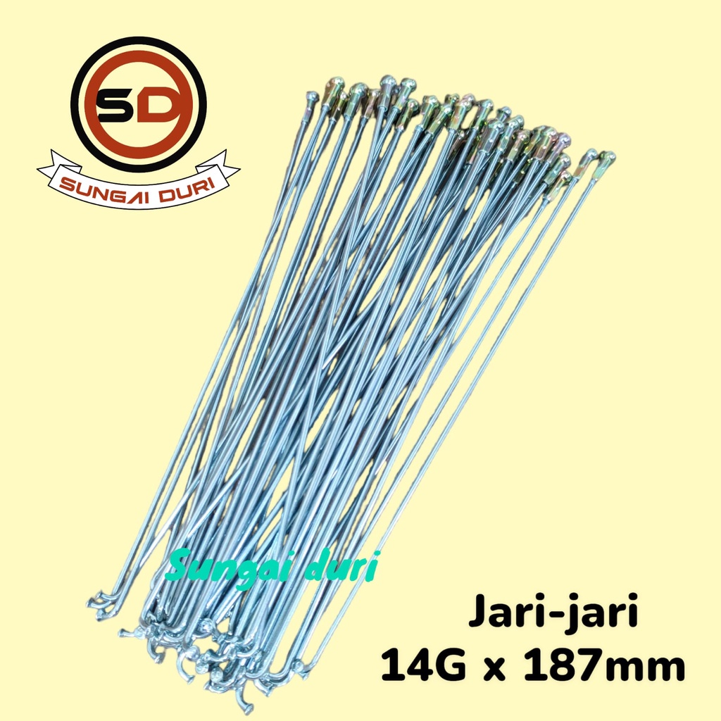 jari jari sepeda anak 20 inch ruji 14G x 187mm cp celcius