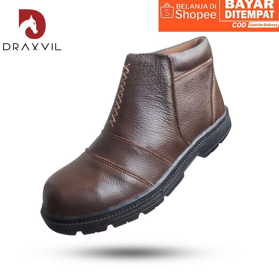 BOOMING Draxvil Kulit Sapi Asli - Sepatu Safety 100% Kulit Sapi Asli