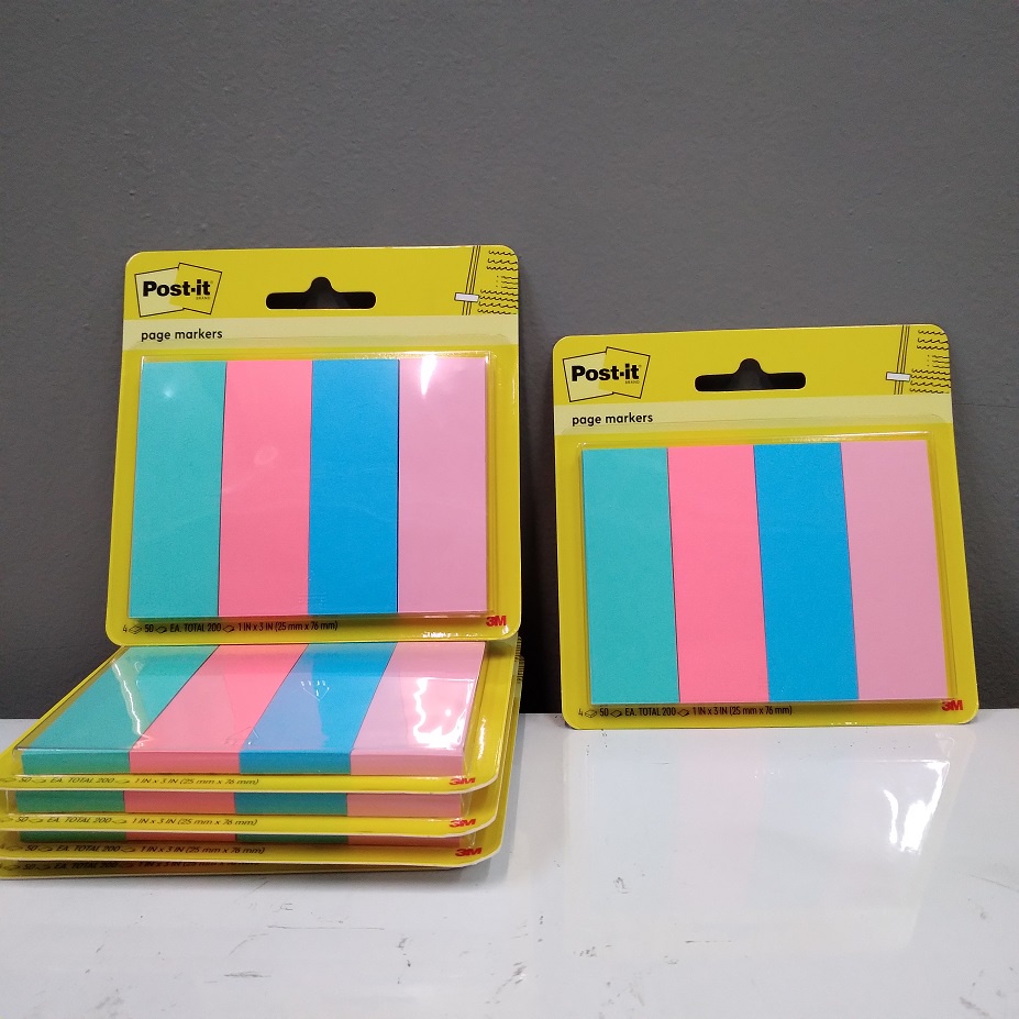 

HJK 3M Post It 671-4ASST Page Marker 1x3 inch isi 200 lembar