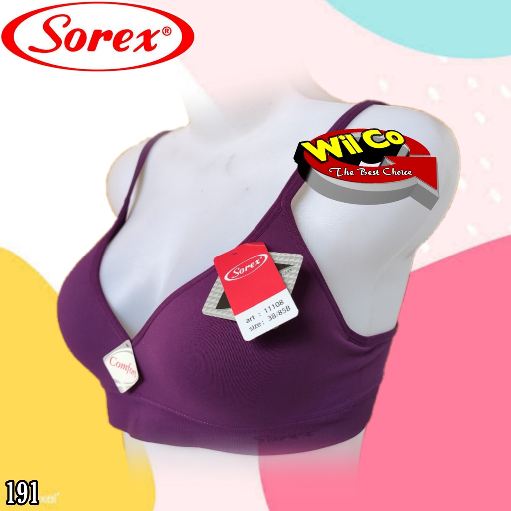 K191 - BRA/BH WANITA SOREX BUSA TIPIS TIGA PENGAIT ADA KAWAT SIZE 34-40 CUP B HARGA PER 1 PCS