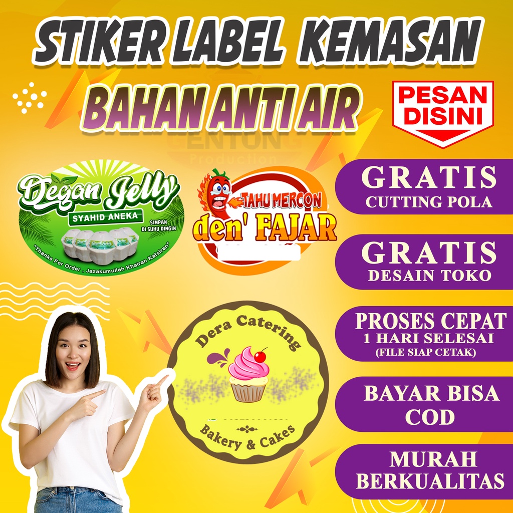 stiker label vinil cutting A3/cetak stiker logo / stiker label Stiker Vinyl Stiker anti air