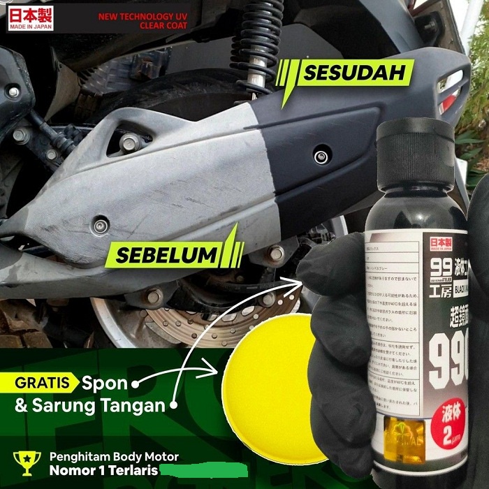 Flash.acc Black Polish 100ml Penghitam Body Kasar Motor & Mobil (Trim Restorer)