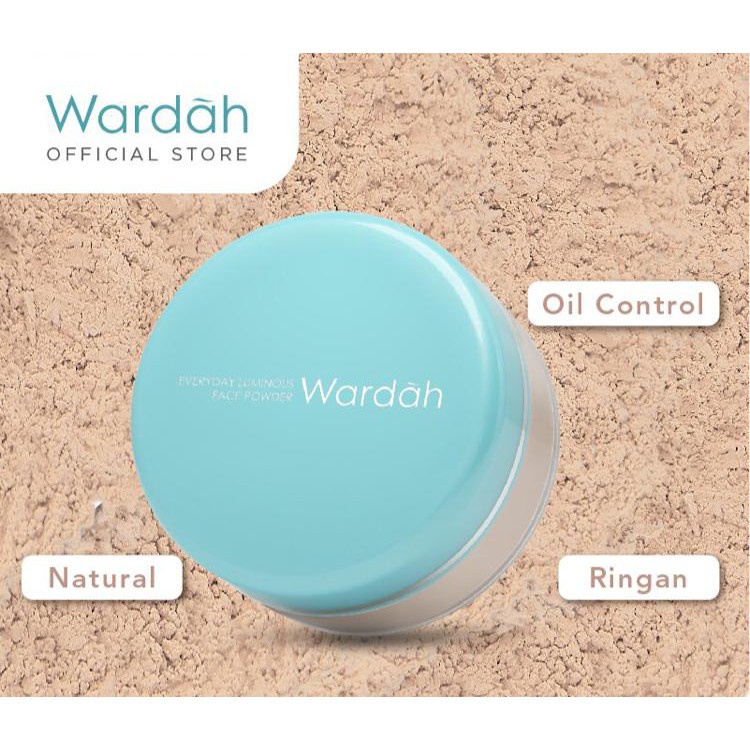 Wardah Everyday Luminous Face Powder 30 g - Bedak Tabur Yang Halus, Natural, Ringan dan Melembabkan - Oil Control, Tahan Lama