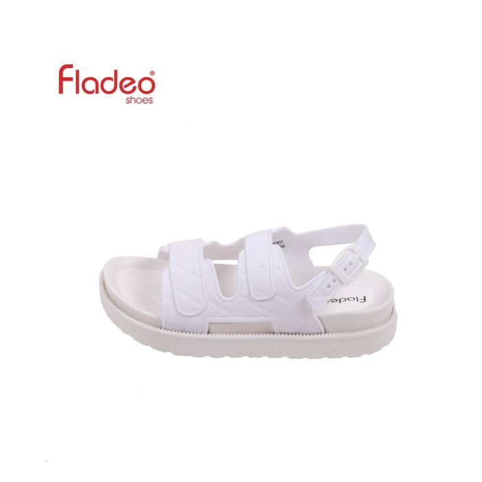 Sandal Wanita Fladeo K22/LDT382-1HP/Sandal Phylon empuk Tali Wanita [ Flat Slipper ] - WHITE, 36 kek