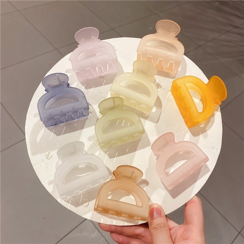 PREMIUM Jedai Doff Transparan 5CM Model Busur - Jepit Salon Bubble Gum Jepitan Rambut Korea - Transparan Matte Hair Claw Clips
