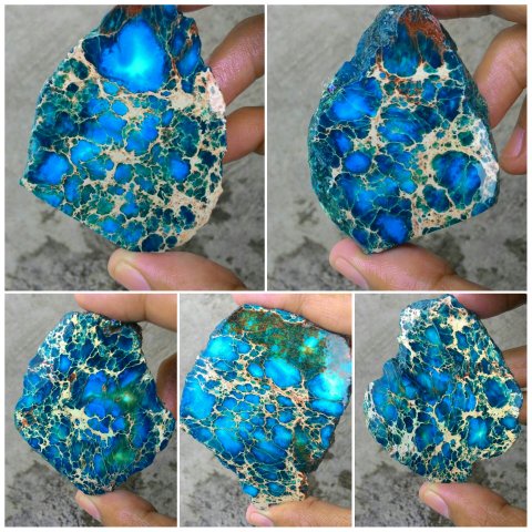 Batu Akik PAKET HEMAT BONGKAHAN/ROUGH/BAHAN PIRUS/PYRUS PERSIA BIRU NATURAL 3s311