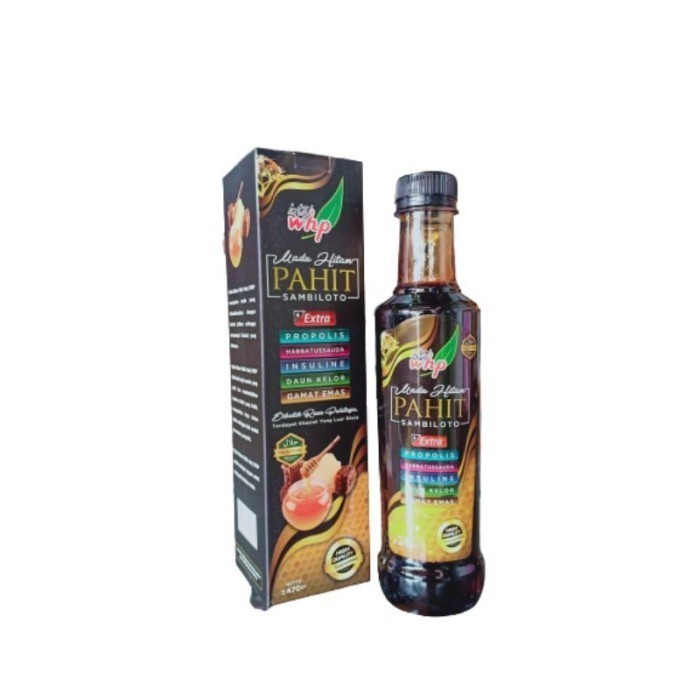 Madu Hitam Pahit Super Komplit WHP Plus Gamat Emas Sambiloto Daun Insulin Daun Kelor