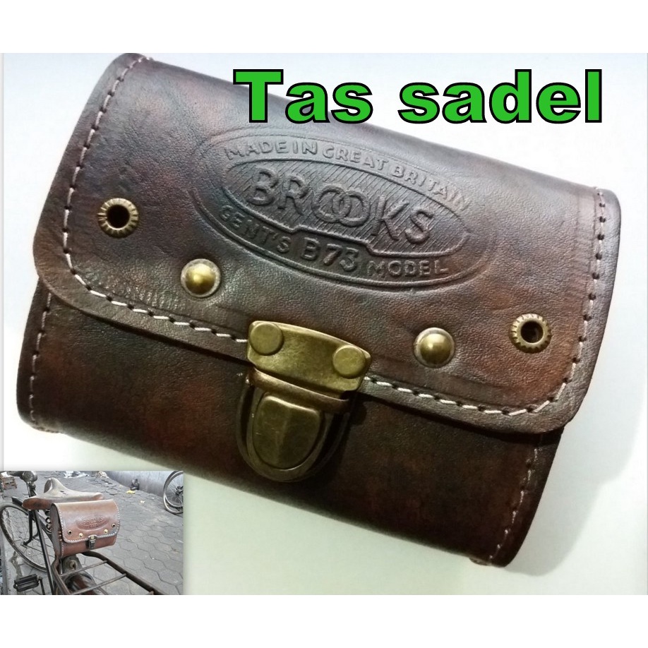TAS SADEL SEPEDA ONTHEL KULIT ASLI TAS SEPEDA TAS KULIT SEPEDA TAS JOK ONTHEL TAS JOK KULIT