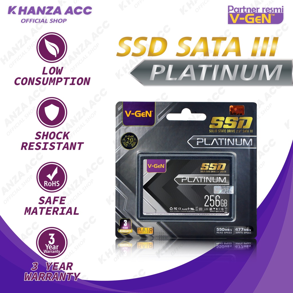 KHANZAACC Solid State Drive V-GeN 256GB SATA 3 (SSD VGEN)