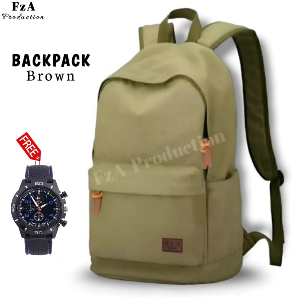 Tas Ransel Punggung Distro Casual Pria Wanita / Tas Ransel Laptop Original - FzA Gratis JAM SPORT