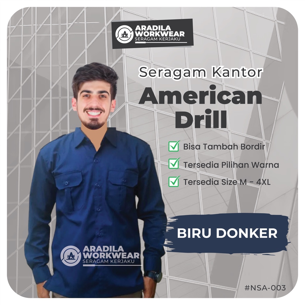Baju Pdl Tangan Panjang Polos Biru Donker Kemeja Hitam Putih Biru Dongker Nevi Merah Seragam Kerja K