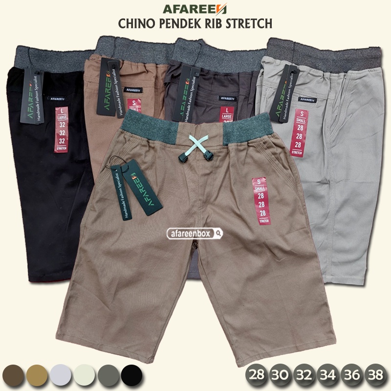 AFAREEN - Celana Chino Pendek Pria Pinggang Kolor Premium Original