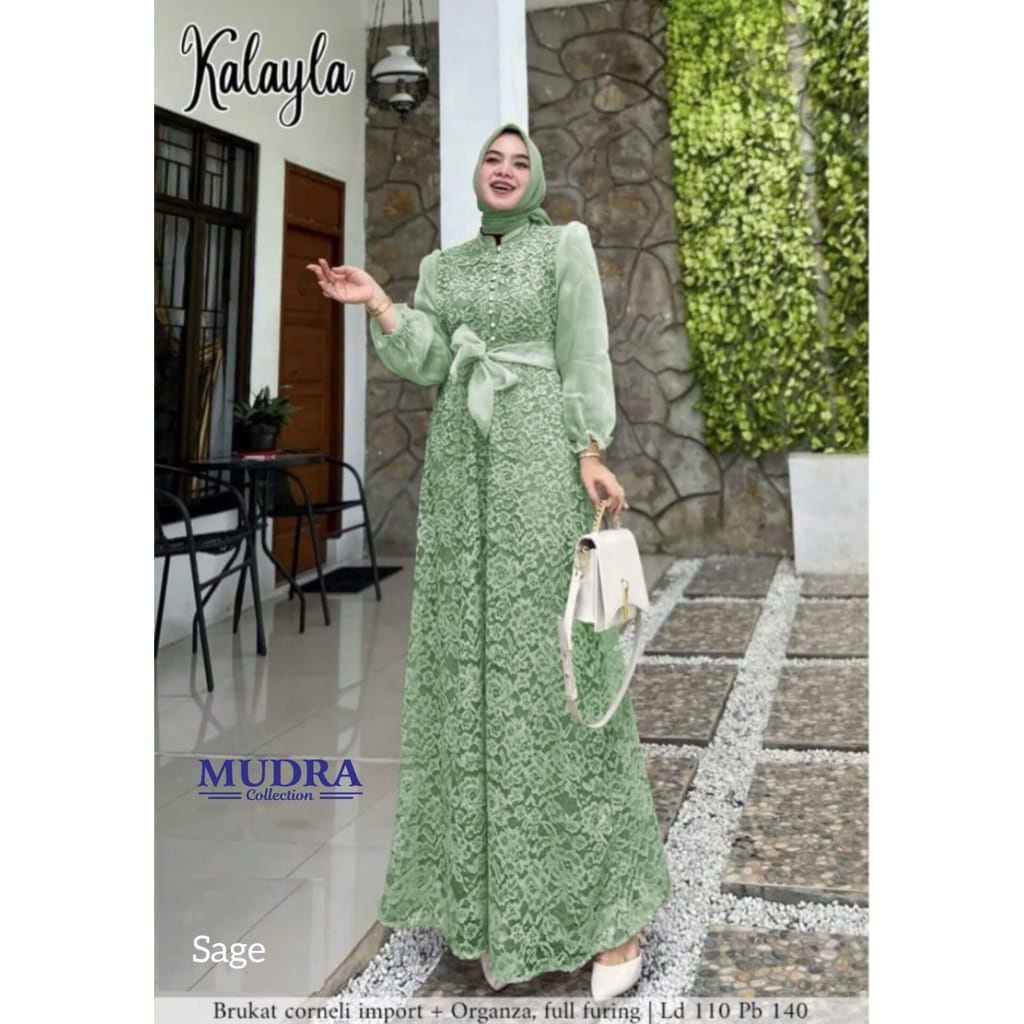 GAMIS BUSUI KALAYLA BRUKAT ORGANZA CANTIK / GAMIS WANITA KONDANGAN PESTA MEWAH