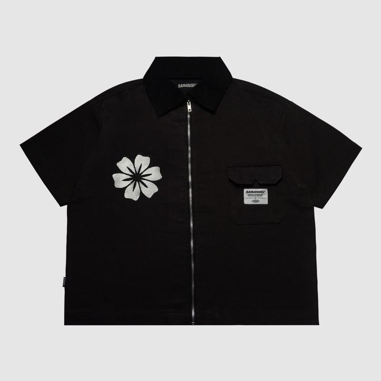 Sainangel Work Shirt Zipper Flower