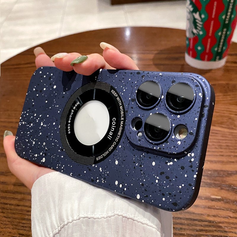 IPHONE Casing Polkadot Ultra Tipis anti Sidik Jari matte hard case Dengan Pelindung Lensa Dengan Jaring Debu Silikon case iphone 14 13 12 11 Pro Max