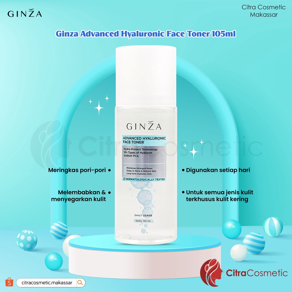 Ginza Face Toner 105ml Series | Advanced Hyaluronic | BHA+Centella Acne | Brightening Solution | AHA+PHA Exfoliating