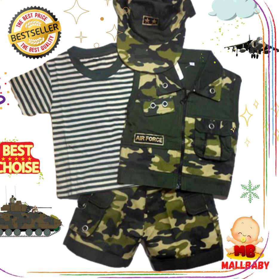 ✾ Cool Army - Baju Setelan Bayi Tentara Baju Tentara Anak Bayi ❋