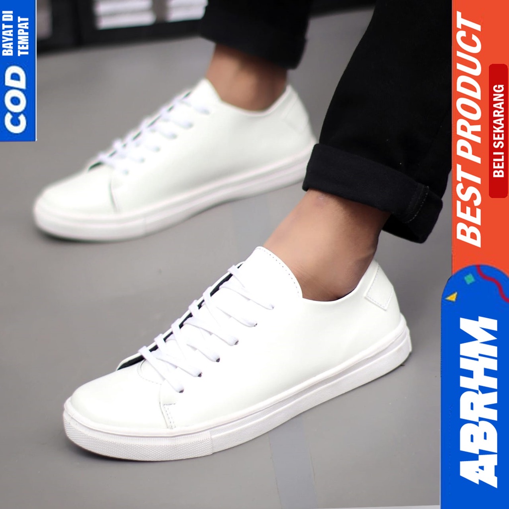 Sepatu Sneakers Pria Casual Hitam Kerja Abraham Dizon