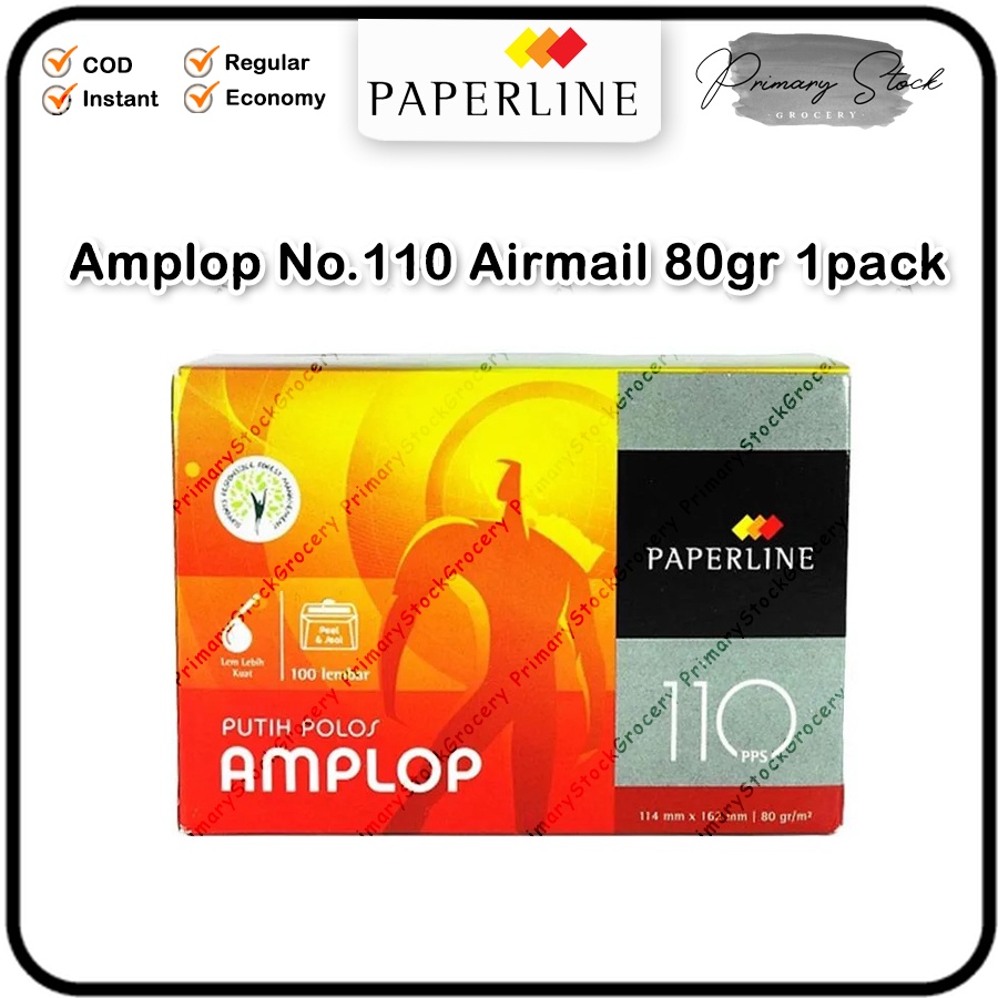 

Amplop Airmail Garis Merah Biru Putih Paperline No 110 Papperline 114 x 162 mm isi 100 Lembar