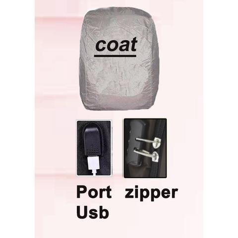 Backpack Pria Laptop Polo GIVES Import Port Charger USB Free Raincover Dan Zipper Lock Ransel Anti Maling