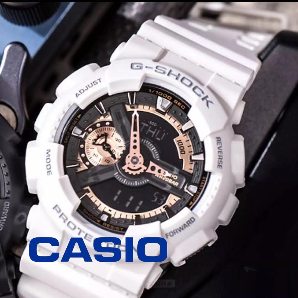 Jam Tangan G-SHOCK GA-110RG-7A GA110 White Black Autolight Fullset