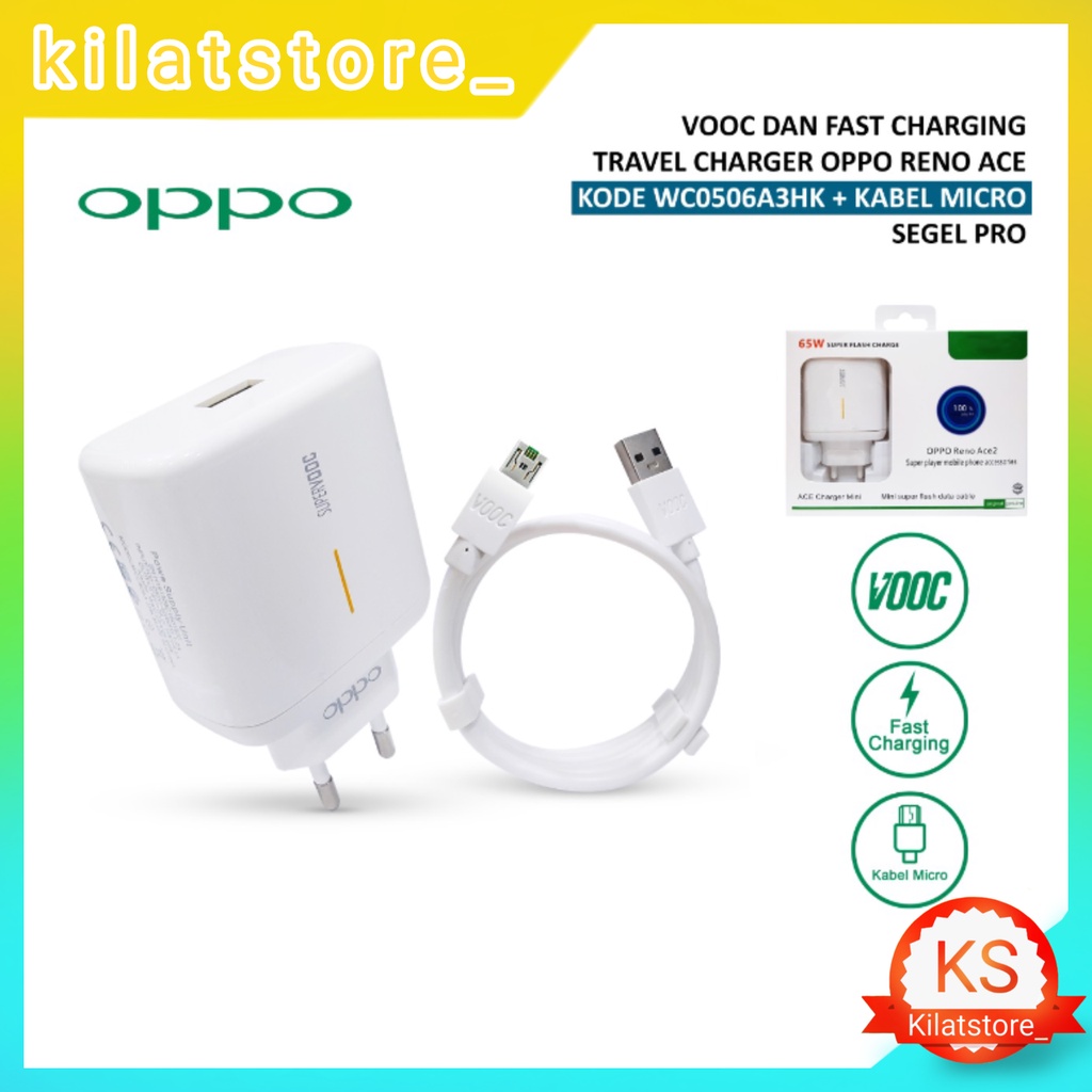 Travel Charger Oppo Reno Ace 2 Type C 65 Watt Super VOOC