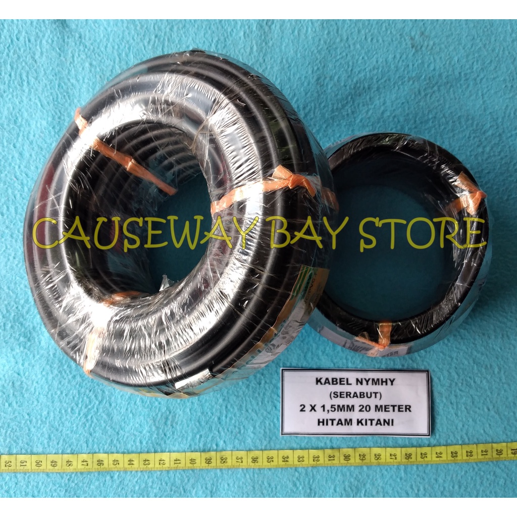 KABEL NYMHY ( SERABUT ) HITAM 2 X 1,5mm 20METER KITANI