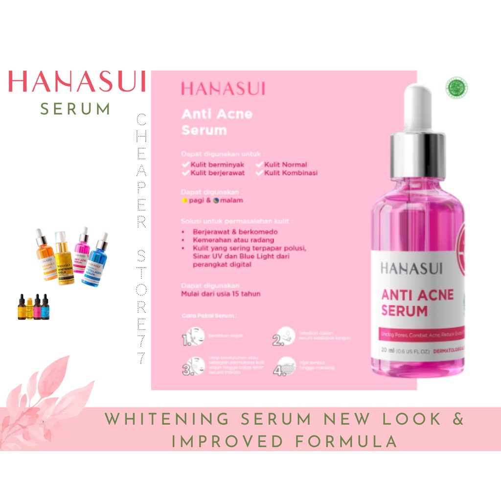 HANASUI - SERUM 4 VARIANCE - VIT C - ACNE - VIT C + COLLAGEN + GOLD 20 ML - SERUM WAJAH - SERUM MUKA - SERUM PERAWATAN WAJAH