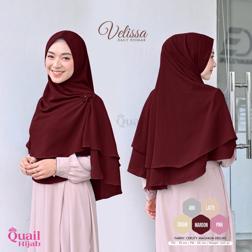 Velissa Khimar Original Quail Hijab Khimar Softpad Quail Anthem Quail Velissa Quail Hijab Original Q