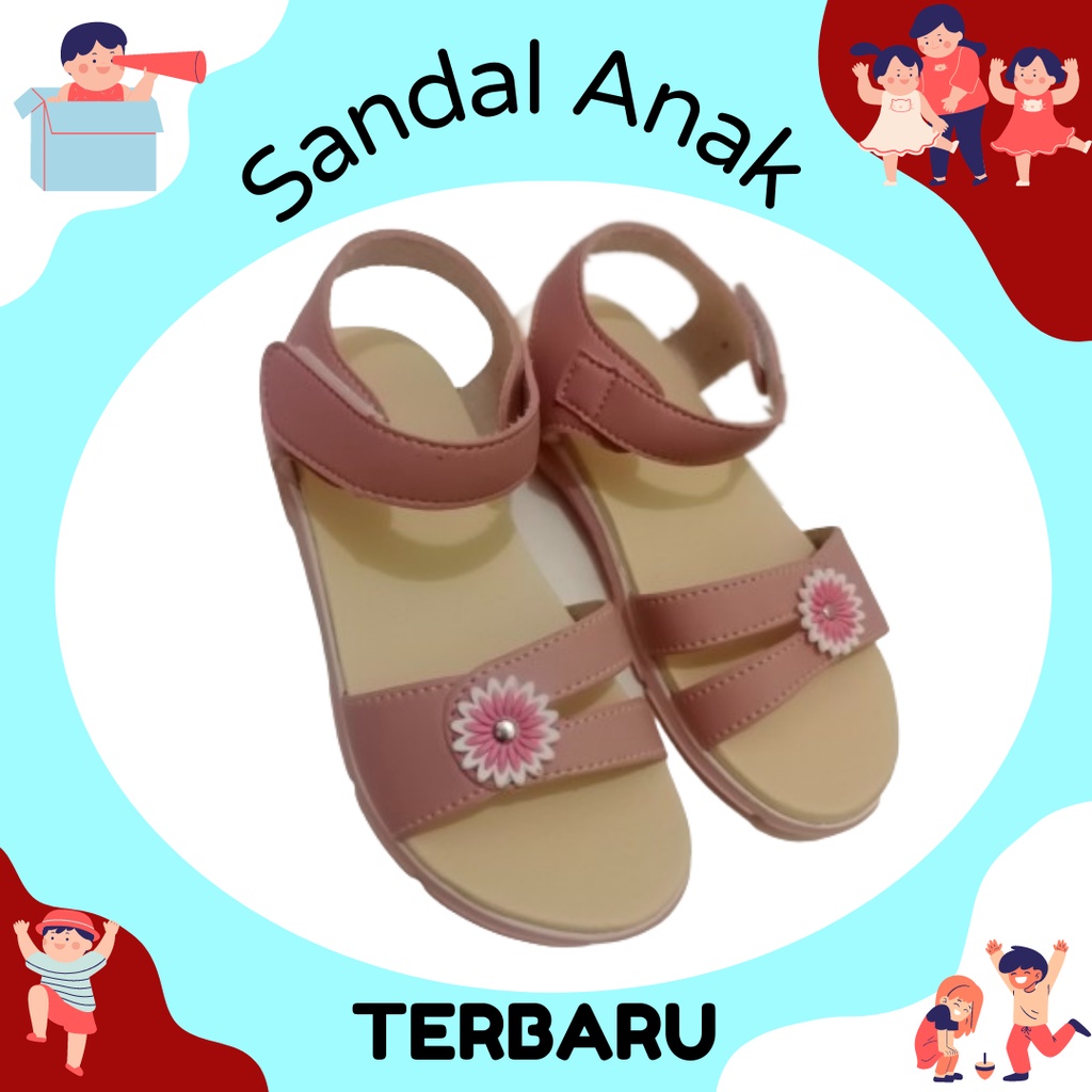 Sandal Anak motif Bunga Terbaru | Sandal Selop 5 Tahun