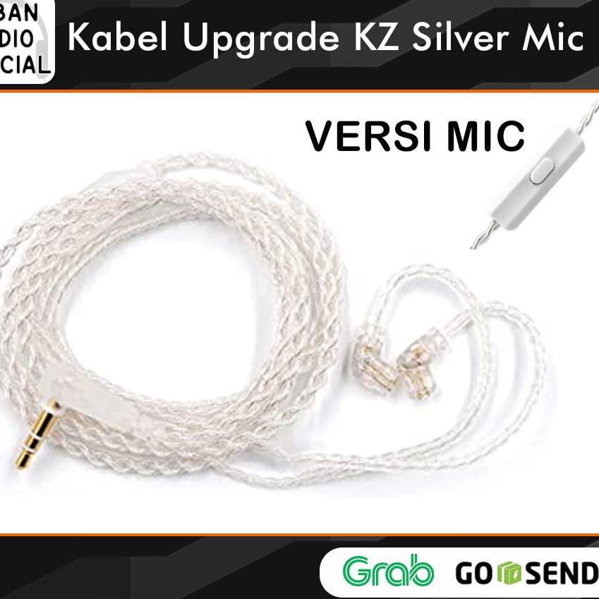 ❀ Kabel KZ Silver Upgrade Cable with Mic for KZ EDX KZ ZSN PRO X KZ ZST X KZ ZSN PRO KZ ZSN Pro Zst 