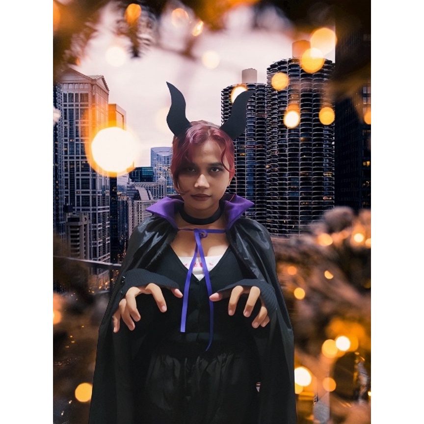 Set Jubah Maleficent - Jubah Karakter - Cosplay