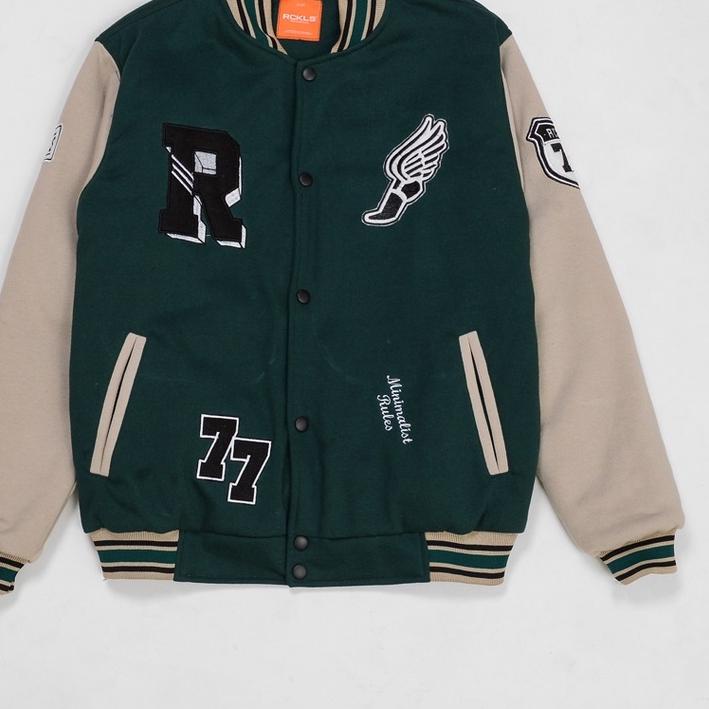 ♚ RCKLS. Jaket Varsity green Ω
