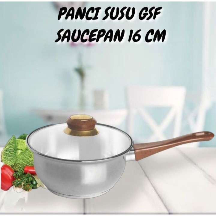 [COD] PANCI SUSU SAUCEPAN 16CM GSF - PANCI GAGANG TUTUP KACA