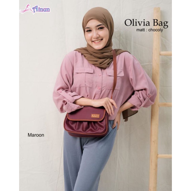 TAS SELEMPANG OLIVIA BAG BY AINUN BAHAN CHOCOLY ANTI AIR WATERPROOF PREMIUM