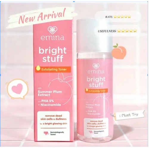 [BRIGHT SERIES | BPOM] EMINA Bright Stuff Series | Acne Prone | Face Wash Scrub Whip Foam | Toner | Moisturizer | Tone Up | Serum Wajah_Cerianti