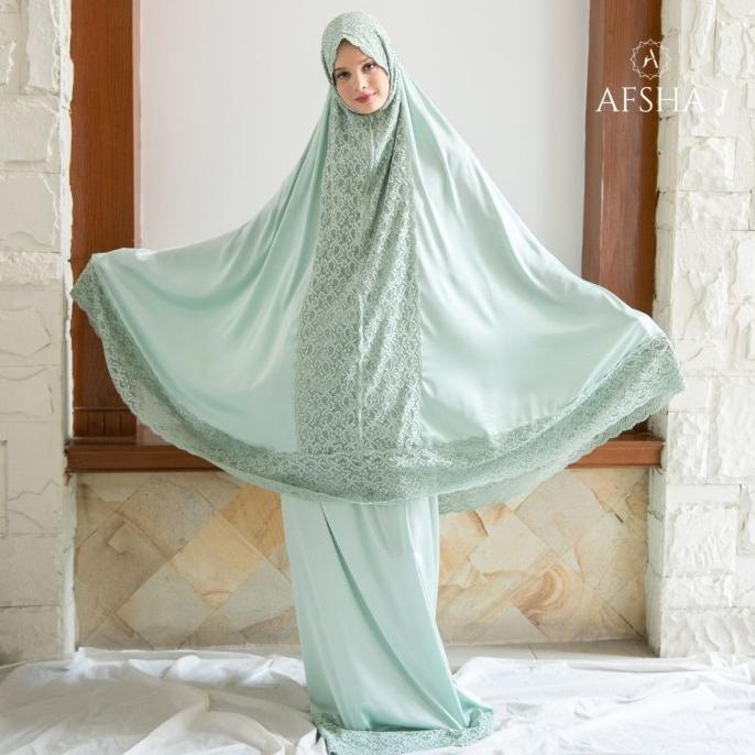 Mukena 2in1 Dewasa Premium AFSHA Silk Hampers With Box