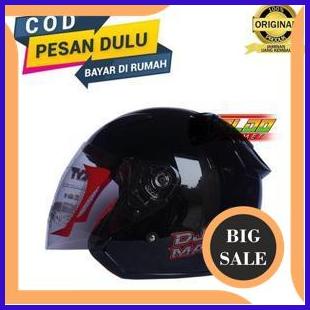 last stok ORIGINAL HELM / KYT DJ MARU SOLID BLACK METALIC / HELM HALF FACE CEWE COWO TERMURAH 140ZZ3